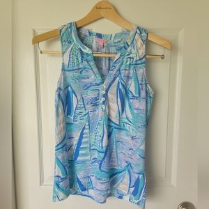 Sleevless top - sail boat pattern